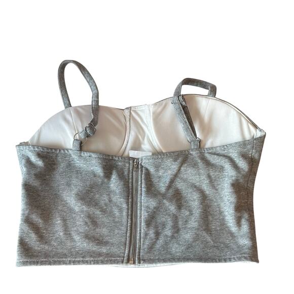 Fashion Nova Gray Bustier Crop Top Size XL - Picture 2 of 5